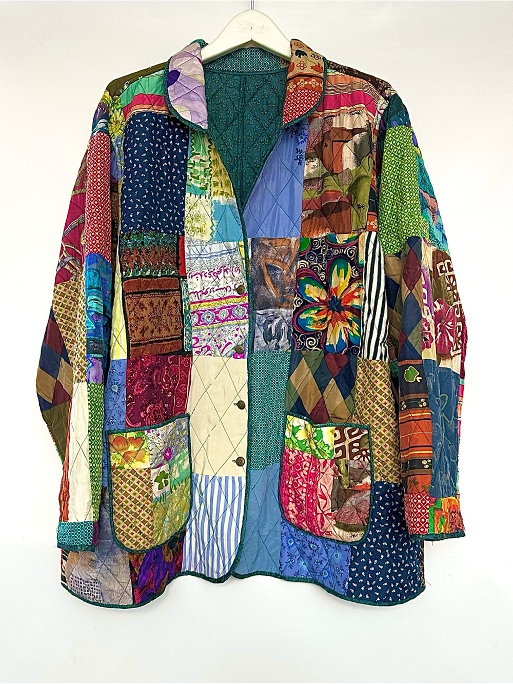 VTG Silk Patchwork Jacket - Picture 1 of 13